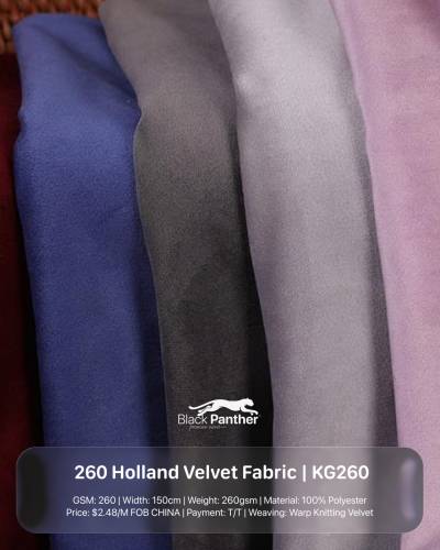 260 Holland Velvet Fabric KG260 | 260 GSM | 150cm Width | Premium Upholstery Fabric in Surat
